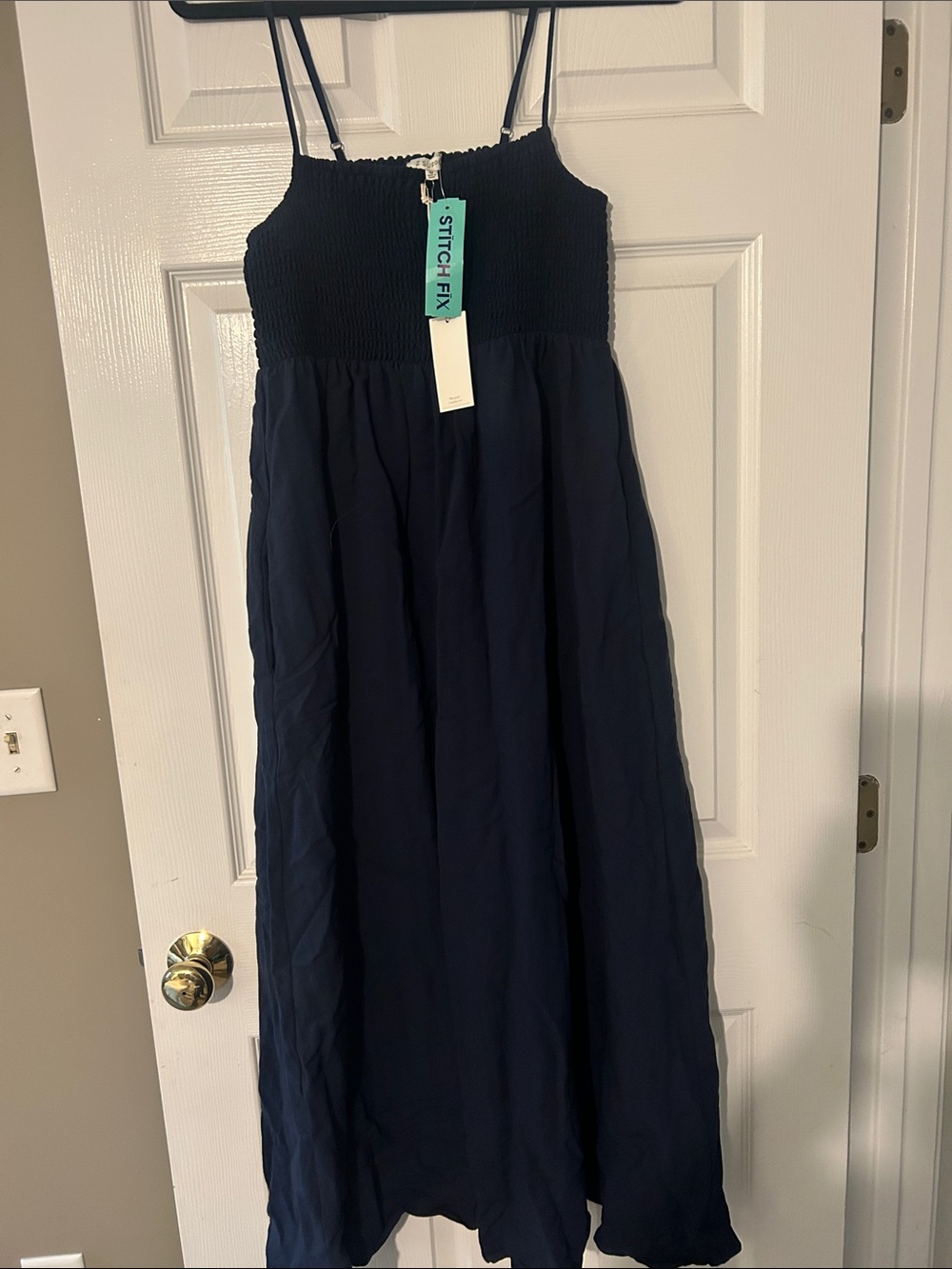 Z Supply Navy Smocked Maxi Dress
